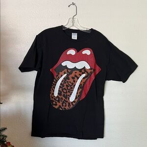 Port and Company Black Tee with Red and Brown Graphic -Large